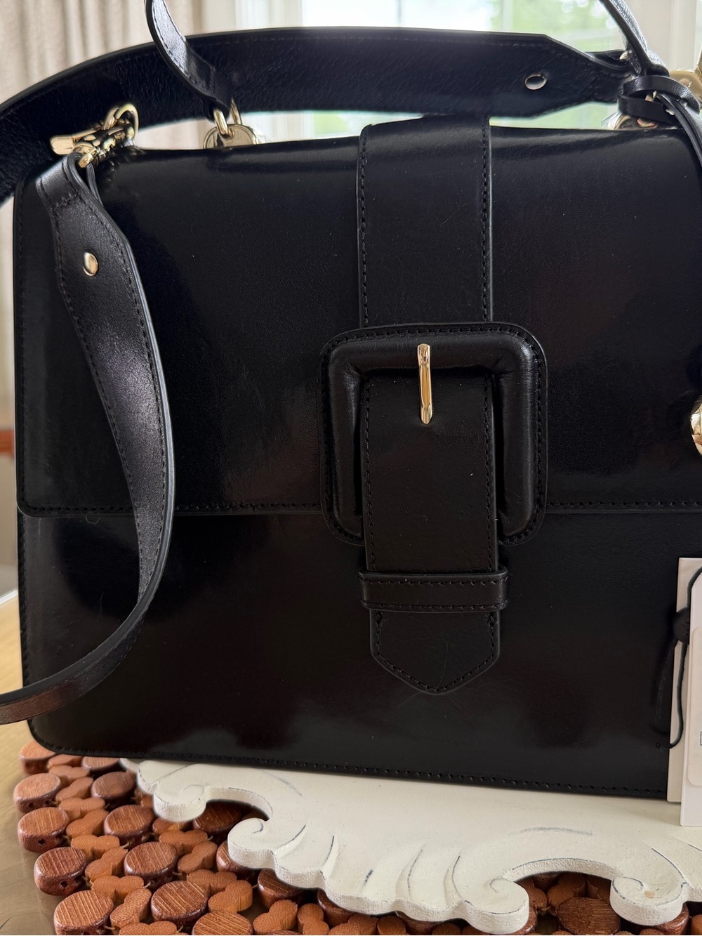 Brahmin  medium Francine Black Topsail Genuine Leather 
Style Q88115900001 - Picture 6 of 15
